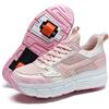 LYBANG Bambini Skateboard Scarpe Sportive con Doppia Rotelle Retrattile Sneakers Outdoor Multisport Moda Running Calzature da Ginnastica per Bambini Regalo di Compleanno