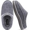 KuaiLu Pantofole da Uomo Invernali Calde Peluche Pelose Foderata Chiuse Memory Foam Pantofola Per Arco Plantare Casa Comode Slippers con Indoor outdoor Antiscivolo Suola Grigio Dimensione 42