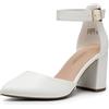 DREAM PAIRS Decollete Donna Tacco Blocco,Bianco-Pu,41