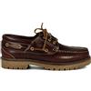 PAYMA - Scarpe da Barca Uomo Donna Bambino in Pelle Speciale Seahorse Oliata. Fatto in Spagna. 3 Occhielli Classici Stringata. Suola in Gomma. Marrone, Nero e Blu