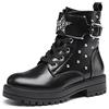 DREAM PAIRS Kids Ragazze Moda Stivali Bambine Caldo Inverno Stivaletti Stringati per Bambina,Size 34,Nero/Pu,SDBO2231K-E