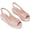 Generico Espadrillas Donna Zeppa Casual Scarpe Estive Donna Morbido Classiche Eleganti Sandalo Comodi Nero Platform Chiusura A Fibbia