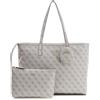 GUESS borsa shopper borsa a tracolla con scomparto per laptop Power Play II Large Tech Tote Dark Taupe Logo grigio talpa