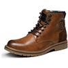 Bruno Marc Stivali da Moto Uomo con Lacci Classici Chukka Boots Biker Scarpe Casual Cerniera Combattimento Tattici Anfibi Stivaletti,Size 43,Marrone,SBBO2215M-E