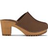 Vivisence Zoccoli Donna Nabuk, Suola in Legno, Punta Chiusa, Comodi Slip On per Ogni Giorno, Marrone Scuro,41