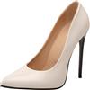 Asterisco Décolleté a Spillo da Donna Tacco Alto Scarpe Appuntito Senza Chiusura Semplici Scarpe da Sera, L77256Ak Bianco Numero 40 EU/41Cn