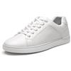 Bruno Marc Sneakers Uomo in PU Morbida Suola Gomma,Bianco,40W