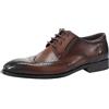 YFFUSHI Scarpe Stringate Uomo Oxford in Pelle Vitello Pieno Fiore Derby a Punta Basse Elegante per Ufficio, marrone, 44