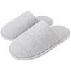 ofoot Pantofole antiscivolo da donna in cotone biologico, soffice memory foam lavabile per la camera estiva, suola in gomma(grigio,EU 37-38)