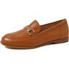 QUEEN HELENA Mocassini di Pelle Bassi con Fibbia Francesine Casual Donna QH7001 (Cuoio, Sistema Taglie Calzature EU, Adulto, Donna, Numero, Media, 37)