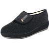 SCHAWOS Uomo Ciabatta con Strappo 6064 - Pantofole in feltro con lana vergine e suola antiscivolo, calde e comode (nero, 45)