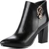 Bviennic Donna Tacco a Blocco Stivali Tacco Alto Stivaletti Appuntito Zip Eleganti Quotidiana Scarpe, Numero 33-41