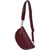 Modarno Borsa marsupio e tracolla da donna e uomo unisex in vera pelle Made in italy 27 x 8 x 15 cm (Bordeaux)