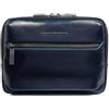 PIQUADRO - Tracolla Blue Square Porta Tablet in Pelle - Uomo - Blu Notte
