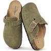 Meik Mangni Zoccoli e Sabot Donna Ciabatte da Uomo con Fibbia Regolabile al Piede Comodo Pantofole in Pelle Sandali di qualità,36-47 EU