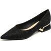 Generic Ballerine Donna Punta a Punta Tacco 3cm - Tessuto Glitter Nero & Beige, Eleganza Senza Tempo