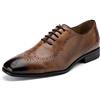 MEIJIANA Scarpe Oxford Uomo Eleganti Stringate Basse Vintage Estive, Marrone-4, 45 EU (12 UK)