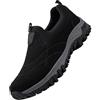 Generisch Sneaker invernali da uomo, slip on outdoor, scarpe da trekking, antiscivolo, scarpe da ginnastica piatte invernali, tinta unita, morbide, da trekking, comode, leggere, da palestra, Nero , 45 EU