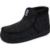GURGER Pantofole Uomo Invernali Ciabatte Chiuse Calde da Casa Collo Alte Stivaletto Peluche Memory Foam Scarpe Nero 42 43