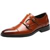 ANUFER Signore Inteligente cap Toe Doppia Fibbia Scarpe da Monaco Pelle Sintetica Formale Scarpe Eleganti