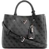 GUESS Borsa da donna Meridian Girlfriend Satchel, manici superiori, logo carbone, Logo carbone, taglia unica