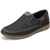 CLEIKS Mocassini Uomo Estivi Slip On Scarpe Senza Lacci Forate Traspiranti (Nero, 40EU, MMS250044-1)