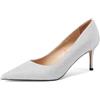 QUEEN HELENA Décolleté Eleganti con Strass Scarpe a Punta Chiusa Donna K3659 (Argento, Sistema Taglie Calzature EU, Adulto, Donna, Numero, Media, 35)