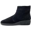 EMANUELA 852 Nero Pantofola Donna con Cerniera Made in Italy Tomaia in Vera Pelle CAMOSCIATA Fodera AGNELLATA di Vera Lana Lavabili in Lavatrice A 30 Gradi Nero 40