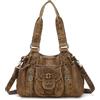 Angel Kiss Piccola borsa hobo da donna in pelle lavata retrò borsa a tracolla spaziosa con manici superiori borse con tracolla rimovibile