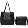 ANGELO Borsa a Spalla da Donna con Pochette a Tracolla Rimovibile - Shopper Capiente in Pelle PU con Chiusura a Zip - Tote Bag Elegante 2 in 1 per Uso Quotidiano, Lavoro, Università e Viaggio (Nero)