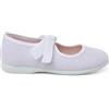 Pisamonas Ballerine di Lino Chiusura Fiocco Grosgrain Misurare 30 Colore Bianco