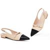 Zhabtuc Slingback da Donna con Scarpe a Punta con Strass per Scarpe Eleganti da Donna, Nero e Nudo, 40 EU