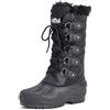 Polar Donna Tall Trapuntato Foderato Di Pelliccia La Neve Tattico Montagna Impermeabile Ginocchio A Passeggio Stivali - Nero - UK5/EU38 - YC0356