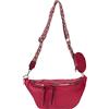 styleBREAKER Borsa a tracolla da donna a mezzaluna, 3 pezzi, tracolla con motivo, portachiavi, borsa 02012398