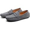 LZQpearl Mocassini Penny da Uomo, Scarpe Basse da Uomo in Pelle Scamosciata, Slip on Boat Deck Casual Mocassino Pantofole per Unisex Adulti E Adolescenti (Grey,41)