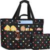 NEWIROVE Borsa Mare Grande Borsa Spiaggia Donna XXL Famigli Impermeabile Beach Bag Con Zip Pieghevole Borsa Da Spiaggia Multitasche Tote Bag Per Spiaggia, Viaggio, Vacanza. 50L, Puntini colorati