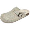JOMIX Ciabatte Donna Invernali Sabot con Pelo Calde Pantofole Eleganti Ragazza Punta Chiusa con Pelliccia Sintetica ES2406 Verde, 42