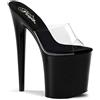 Pleaser EU-FLAMINGO-801 FLAM801/C/B, Sandali col tacco Donna, Bianco (Transparent (Clr/blk)), 38