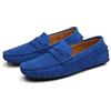 LZQpearl Mocassini Penny da Uomo, Scarpe Basse da Uomo in Pelle Scamosciata, Slip on Boat Deck Casual Mocassino Pantofole per Unisex Adulti E Adolescenti (Blue,40)