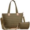 Mabecol Borsa Donna Mano Tracolla Trapuntata Shopper Tote PU | Design Puffer Imbottito Con Ampia Capacità, Tasche Pratiche Per Laptop 15.6, Lavoro, Università E Viaggi