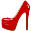 VERISSON Scarpe da donna con plateau con tacco alto, Colore: rosso, 44 EU