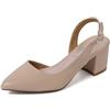 QUEEN HELENA Scarpe Basse con Tacco Décolleté a Punta Chiusa Donna ZM9324 (Nude, Sistema Taglie Calzature EU, Adulto, Donna, Numero, Media, 35)