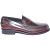 Malu Shoes Scarpe Uomo Mocassino College bendina Fondo Cuoio Pelle Abrasivato Bordeaux Spazzolato (40 EU)
