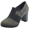 Cinzia Soft Tronchetti Nabuk Marrone Tacco Alto Elastico Frontale (Taglia 37)