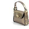 Superflybags Donna Borsa Pochette in vera Pelle con Tracolla in Catena e Clip Ape Modello NINIV 19x17x6,5 Made in Italy