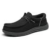 Bruno Marc Mocassini Casual da Uomo con Slip-on Supporto Plantare, Comode Antiscivolo Barca Scarpe,Size 43.5,Nero,SBLS2302M