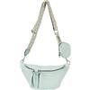 styleBREAKER Borsa a tracolla da donna a mezzaluna, 3 pezzi, tracolla con motivo, portachiavi, borsa 02012398