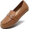 DREAM PAIRS Mocassini da Donna, Casual, Comode, Slip-on, Leggere Scarpe da Lavoro e Passeggio,Size 43,Marrone-Pu,DWUMSP2501