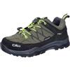 CMP Kids Rigel Low Trekking Shoes WP, Scarpe da Trekking Unisex - Bambini e Ragazzi, Olive Yellow Fluo, 35 EU
