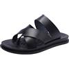 Harssidanzar Harssindanzar Sandali infradito da uomo,Sandali in pelle Flip-Flops Slip On Cross Straps Slide Sandali Toe Ring Style per gli uomini KM221EU1